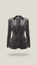 Charcoal Velvet Architectural Blazer